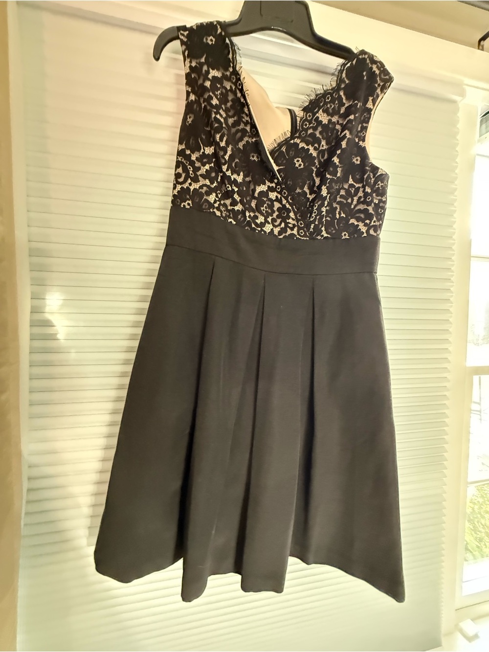 White House Black Market Black Lace A-Line Midi Dress